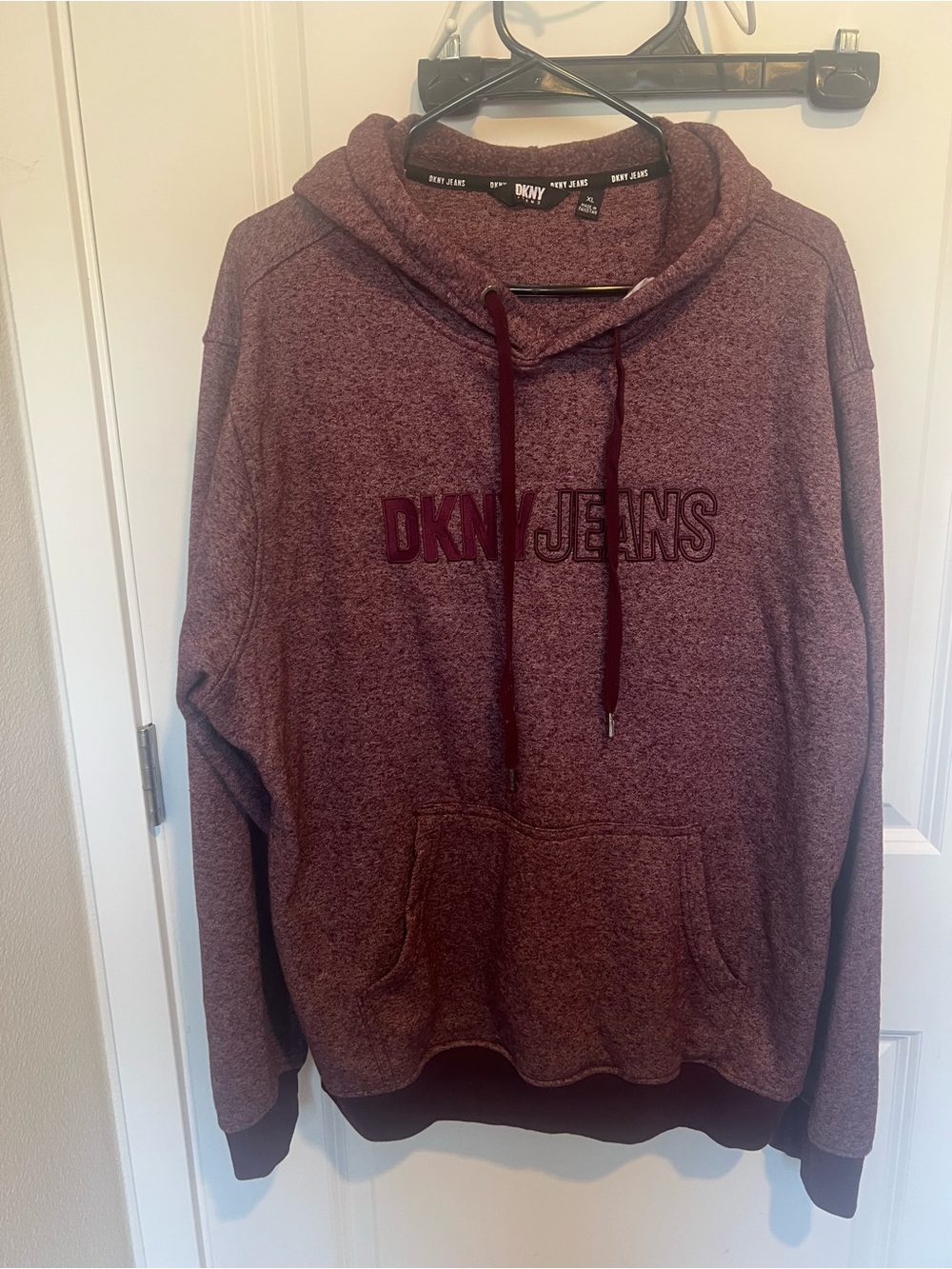 Dkny Men's Burgundy Heather Pullover Hoodie